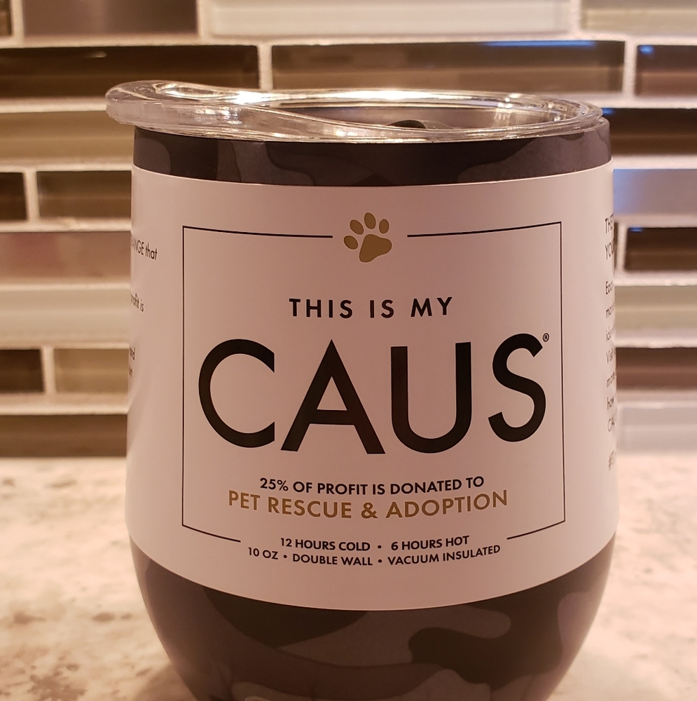 CAUS black camouflage stainless steel wine tumbler